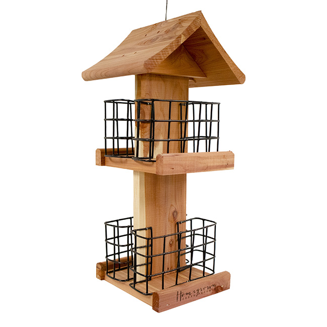 Amish Made Cedar Quad Suet Feeder Tower – 4 Cake Bird Feeder - Image 2