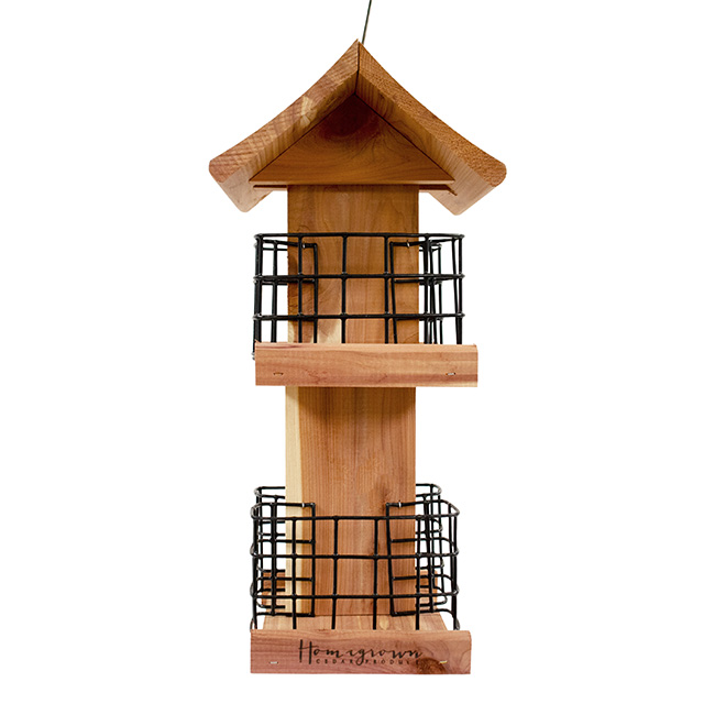 Amish Made Cedar Quad Suet Feeder Tower – 4 Cake Bird Feeder - Image 9