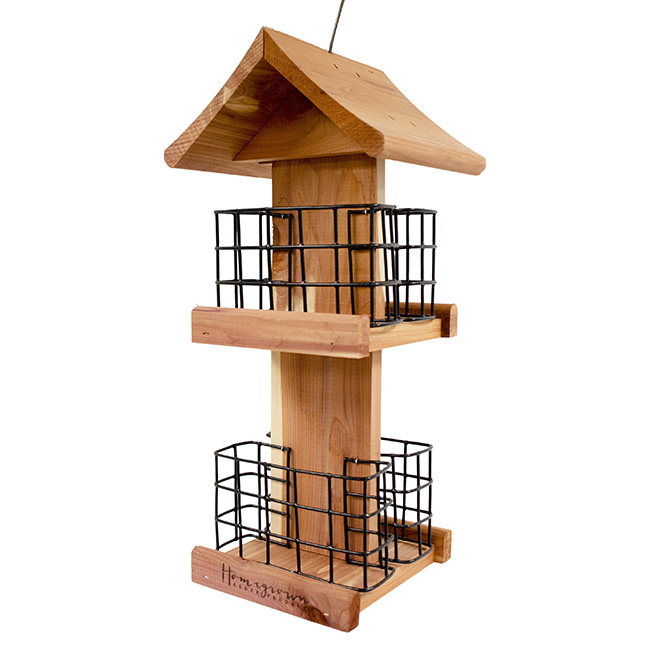 Amish Made Cedar Quad Suet Feeder Tower – 4 Cake Bird Feeder - Image 5