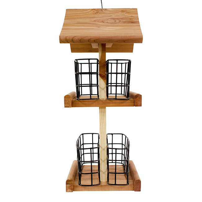 Amish Made Cedar Quad Suet Feeder Tower – 4 Cake Bird Feeder - Image 8