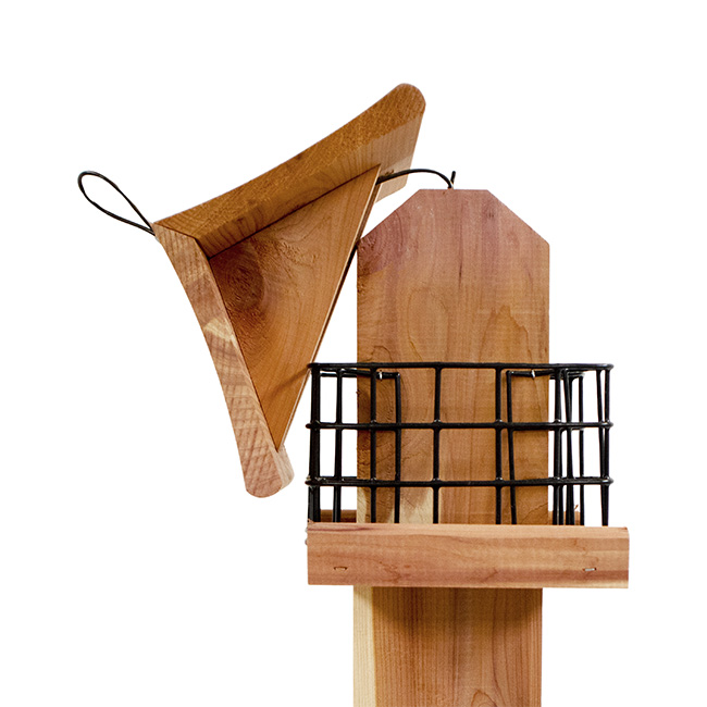 Amish Made Cedar Quad Suet Feeder Tower – 4 Cake Bird Feeder - Image 7