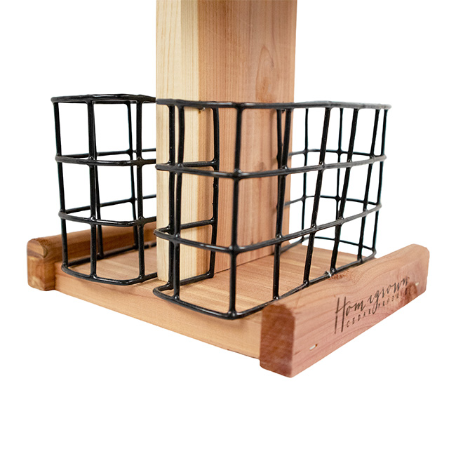 Amish Made Cedar Quad Suet Feeder Tower – 4 Cake Bird Feeder - Image 4
