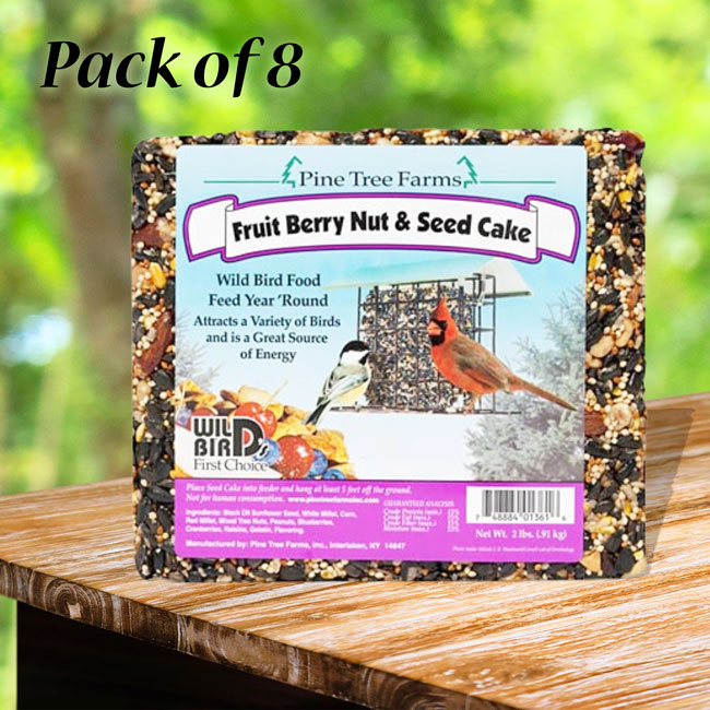 Bird Seed Cake 2 lb (8 Pack) – Fruit, Nut & Berry Blend