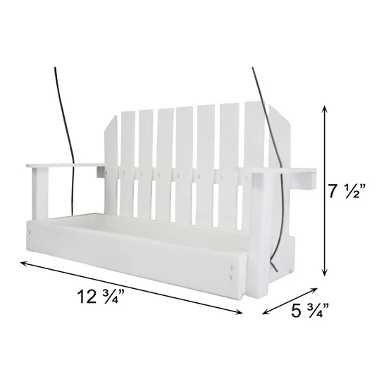 Amish Made Recycled Plastic Swing Bird Feeder, White – Hanging Seed Feeder - Image 4