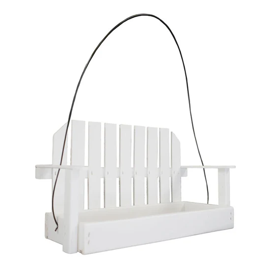 Amish Made Recycled Plastic Swing Bird Feeder, White – Hanging Seed Feeder - Image 6