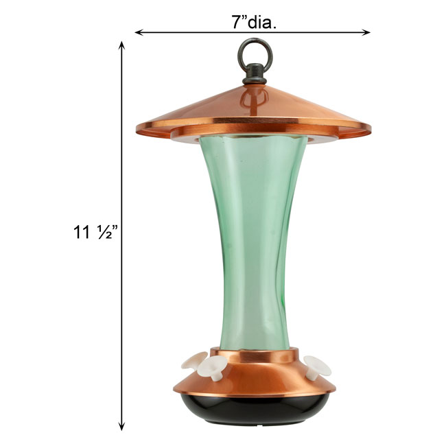 Glass Hummingbird Feeder with Copper Top – 15 oz | Woodlink Mid-Century Feeder - Image 6