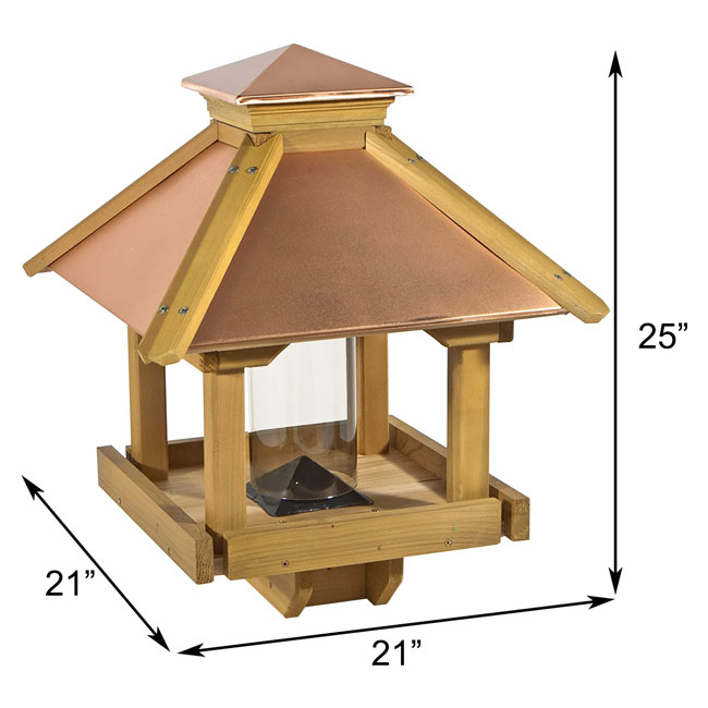 Gazebo Bird Feeder with Copper Roof – Large Outdoor Feeder - Image 8