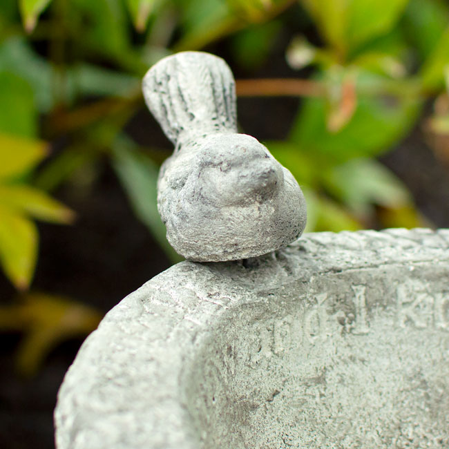 Athens "His Eye Is on the Sparrow" Concrete Bird Bath – Pre-Aged Finish | Made in USA - Image 7