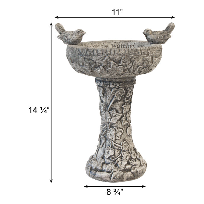 Athens "His Eye Is on the Sparrow" Concrete Bird Bath – Pre-Aged Finish | Made in USA - Image 3