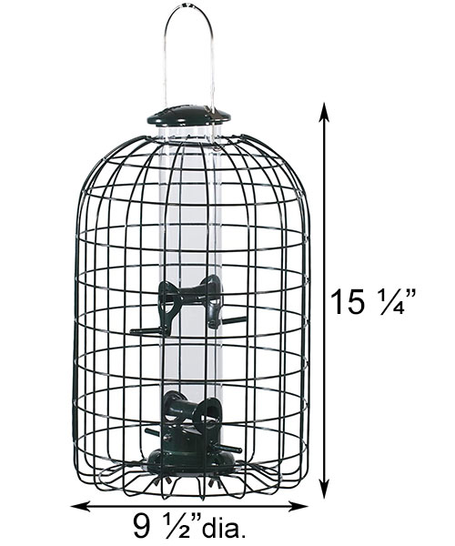 Audubon squirrel resistant caged tube bird feeder with protective steel cage