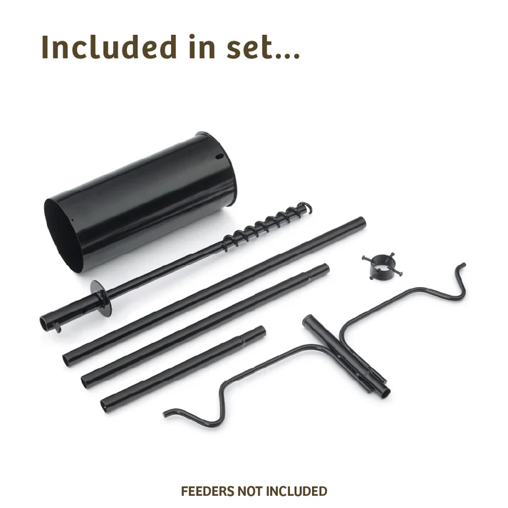 Birds Choice 2 Arm Bird Feeder Pole Set with Squirrel Baffle – Heavy Duty Steel Mounting Pole - Image 4