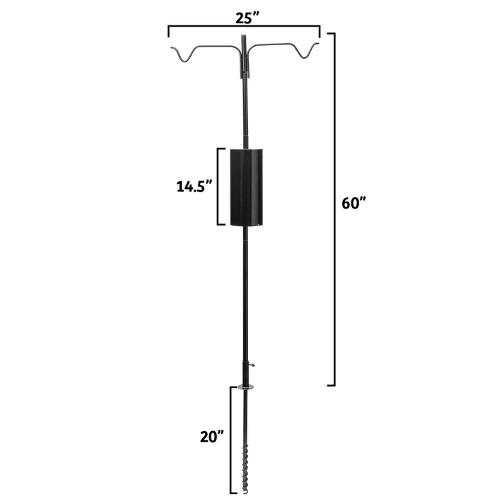 Birds Choice 2 Arm Bird Feeder Pole Set with Squirrel Baffle – Heavy Duty Steel Mounting Pole - Image 2