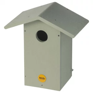 Bluebird house in sage recycled plastic with 1.5 inch entrance hole