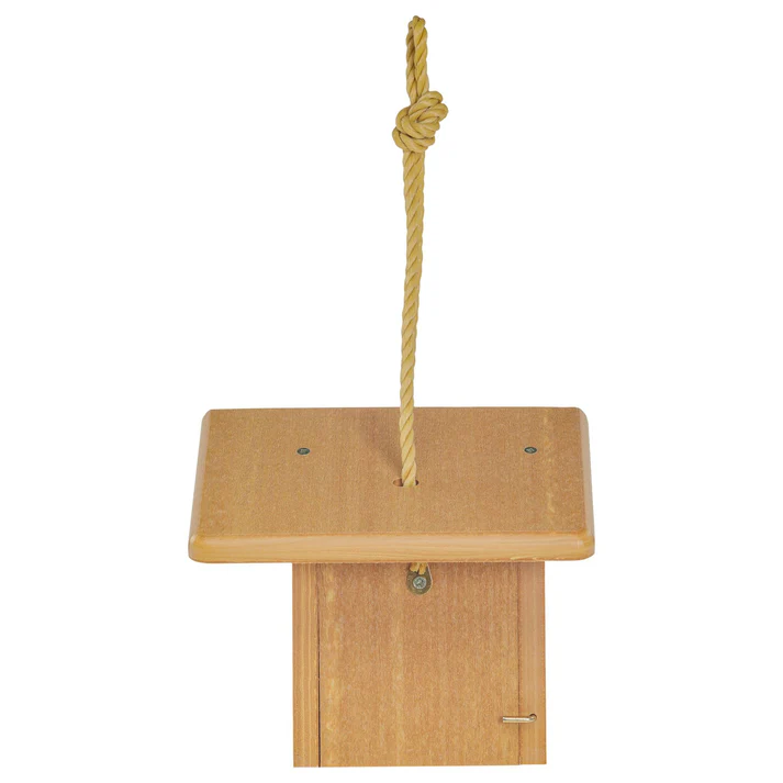 Birds Choice Modern Farmhouse Wren House – Recycled Poly Lumber Birdhouse in Natural Teak - Image 2