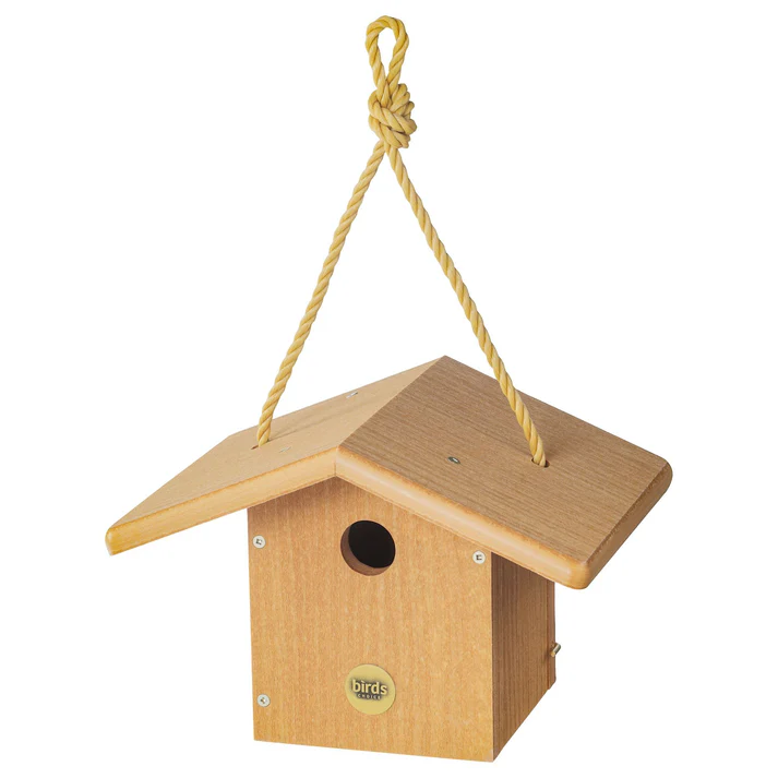 Birds Choice Modern Farmhouse Wren House – Recycled Poly Lumber Birdhouse in Natural Teak - Image 3