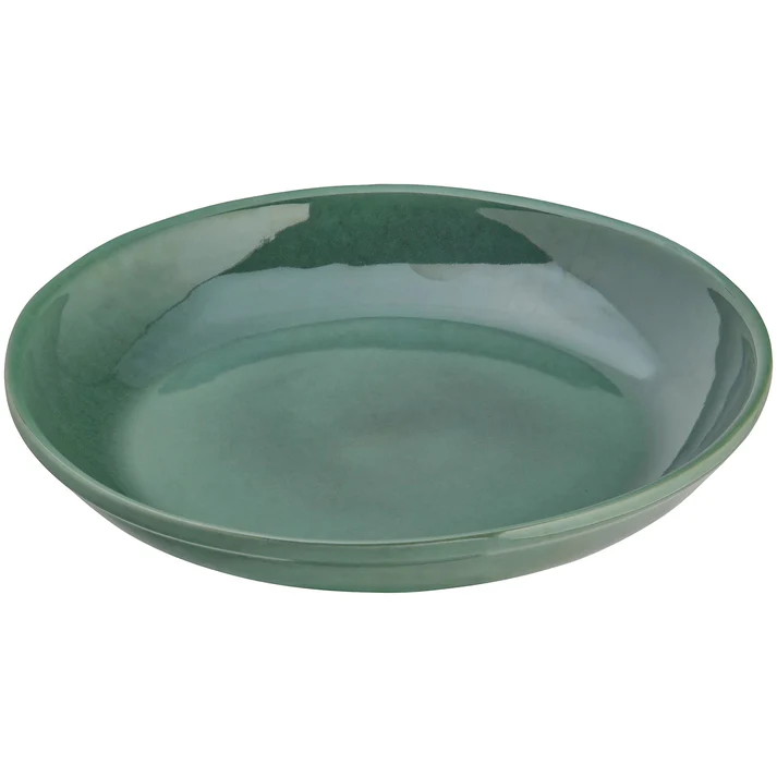 Ohio Stoneware Summer Green Bird Bath – USA Made Glazed Clay Pedestal Bird Bath - Image 3