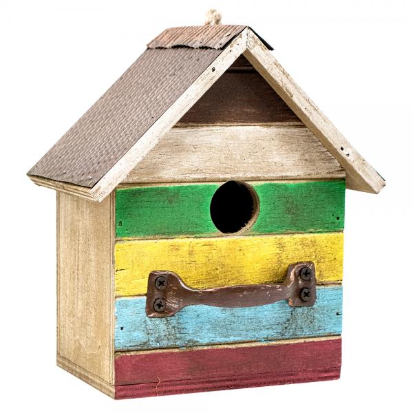 Antique Bureau Birdhouse decorative vintage wooden hanging bird house with clean-out access for backyard songbirds