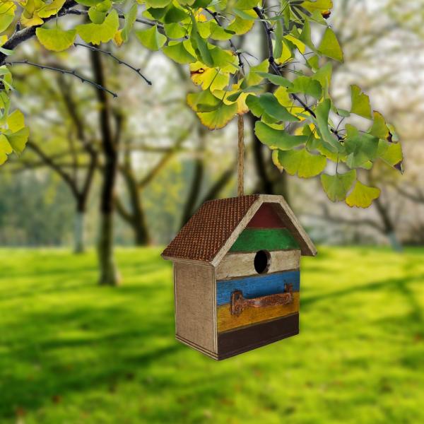 Antique Bureau Birdhouse | Decorative Vintage Wooden Hanging Bird House with Clean-Out Access - Image 2