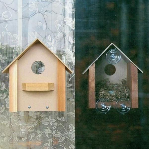 Window Bird House with Clear Viewing Panel | Window Mounted Birdhouse with Suction Cups - Image 2