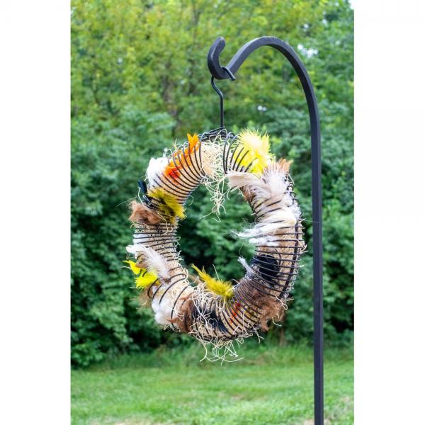13-Inch Whole Peanut Wreath Bird Feeder – Black Hanging Ring Feeder - Image 3