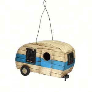 Retro Camper Bird House vintage travel trailer hanging birdhouse for backyard birds