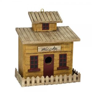 Rustic Beach Cottage Bird House decorative wooden hanging birdhouse for backyard birds