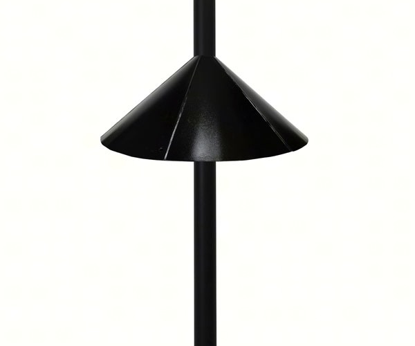 Squirrel Defeater Snap-On Pole Baffle installed on a bird feeder pole to stop squirrels