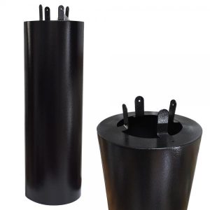 Heavy-duty 4x4 Predator Defeater Raccoon Baffle installed on a wooden bird feeder post