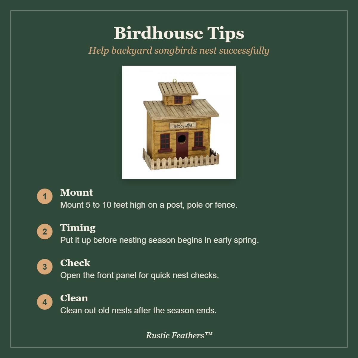 Birdhouse tips: mounting, timing, checks and cleaning