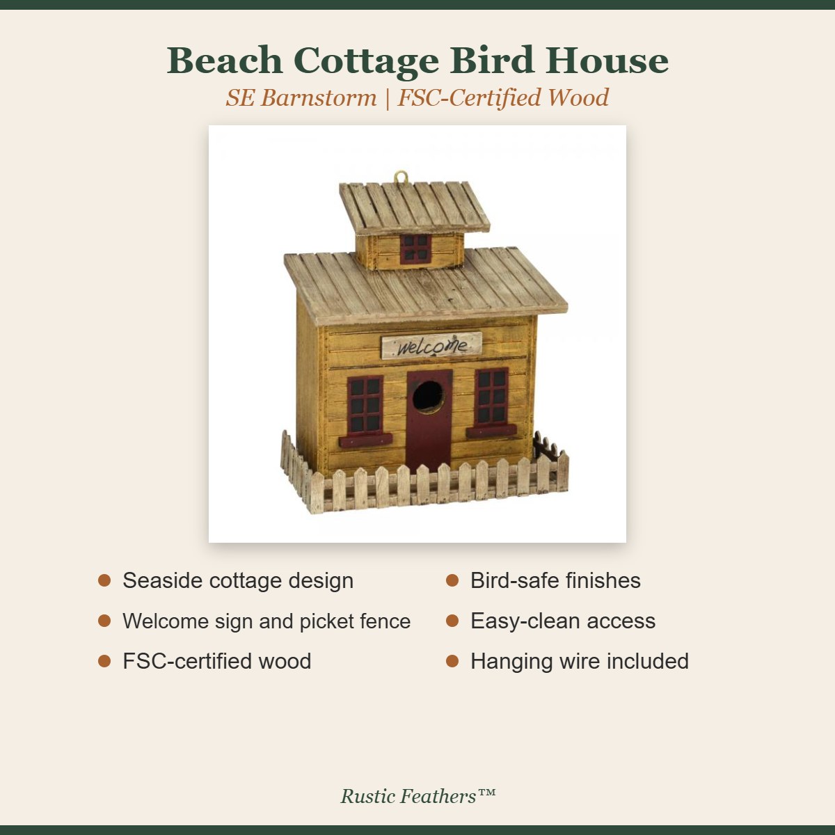 Beach Cottage Bird House features