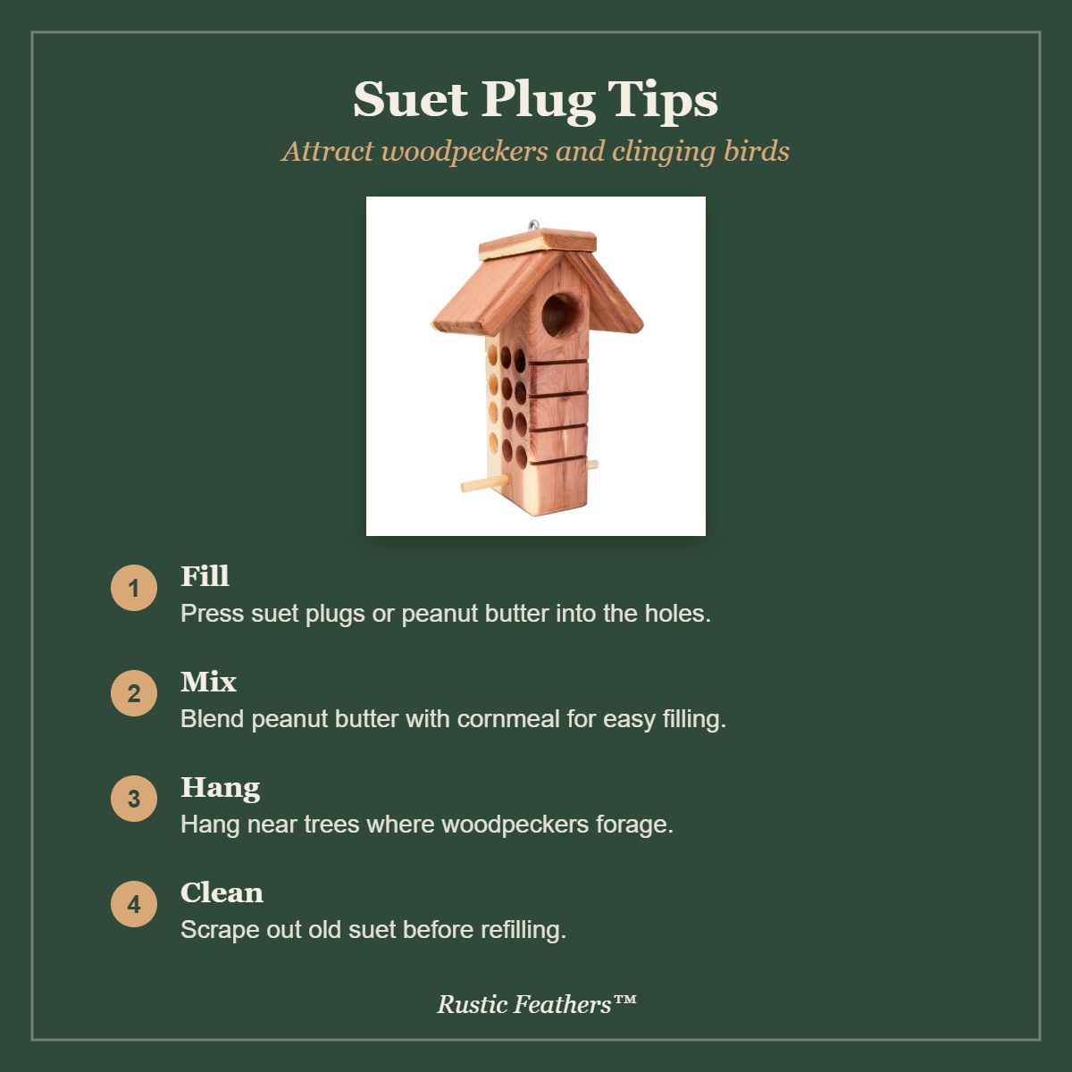 Suet plug feeding tips