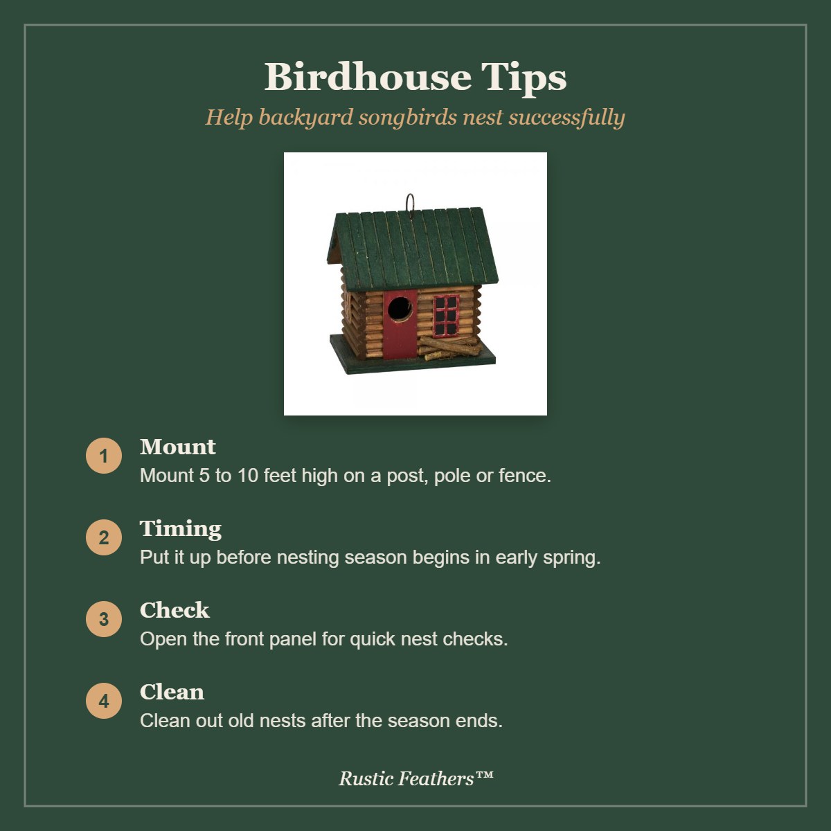 Birdhouse tips: mounting, timing, checks and cleaning